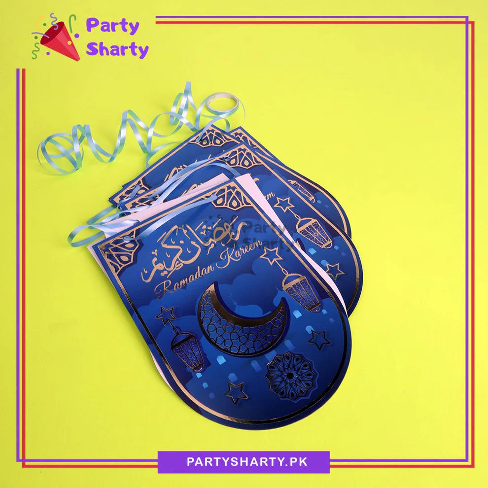 Blue Ramadan Kareem U-Shaped Card Banner For Ramadan Mubarak Theme Decoration