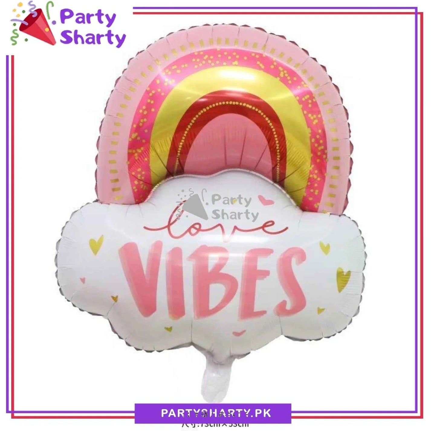 Cloud Rainbow with Love Vibes Printed Foil Balloons For Party Decoration and Celebration
