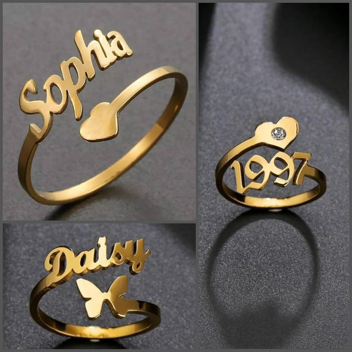 Customize single Name Ring