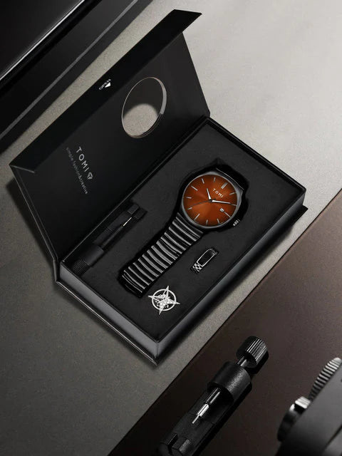 TOMI T-307 New Men's Luxury Business Watch Gift Box Set