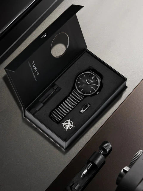TOMI T-307 New Men's Luxury Business Watch Gift Box Set