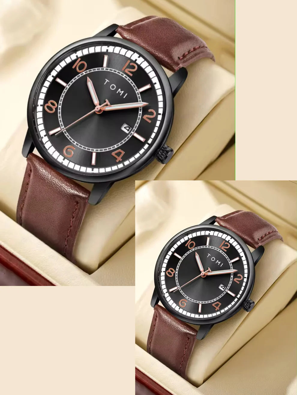 TOMI T-025 Couple Watch – Date Quartz Matching Pair | Findsy.pk