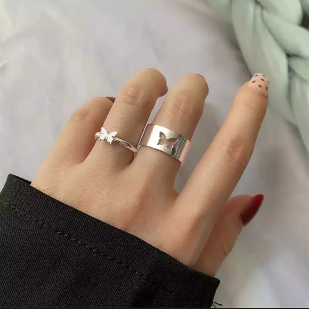 Trendy Butterfly Rings for Men & Women Adjustable Rings for Couples - Couples Ring
