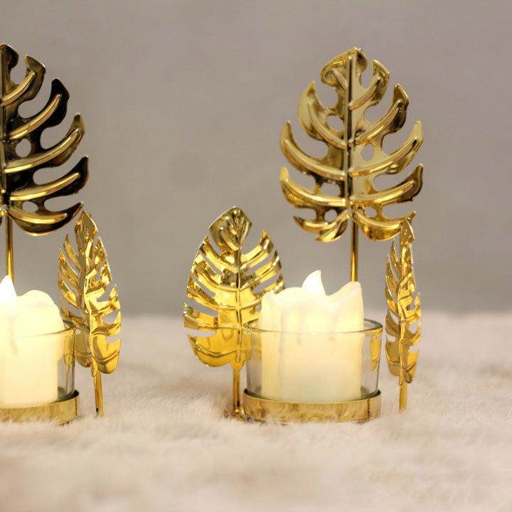 Candle under leaf candle ornament