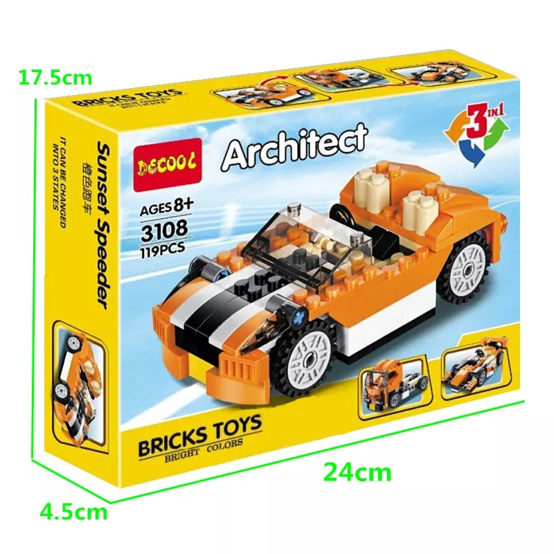 Decool 3108 Brick Toys Architect Creator 3 in 1 Automobile
