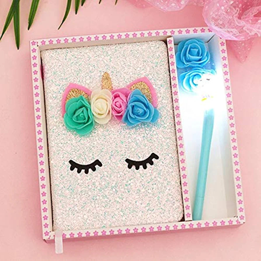 Super Cute Notebook with Unicorn Pen