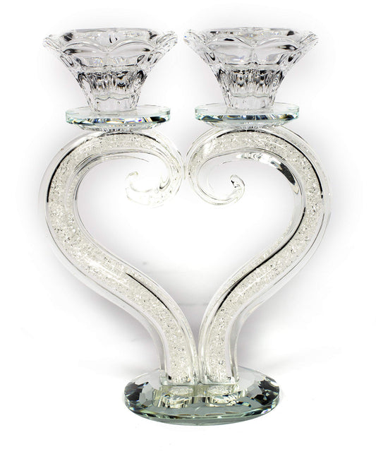 Crystal Heart Shaped Candle Holder