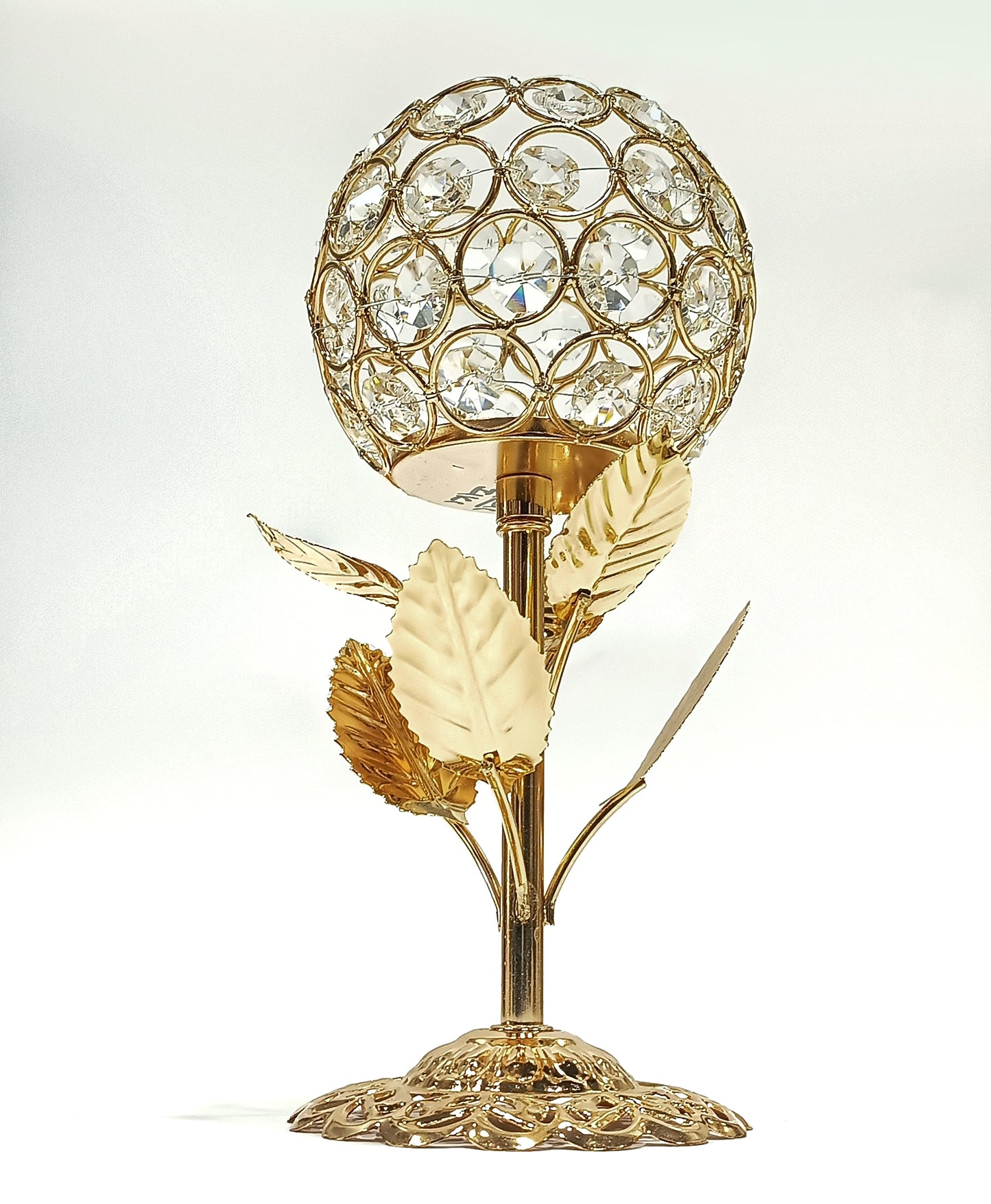 Gold Plated Crystal Candle Holder