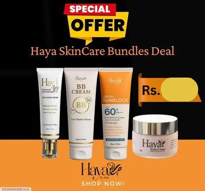 Haya By Rabi 4 in One Deal (Night Cream, BB Cream, Whitening Cream, Sunblock)