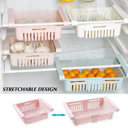 Stretchable Plastic Fridge Basket (Mix/Random colour)