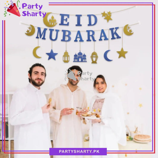 21pcs/Set Eid Mubarak Card Banner Bunting For Eid Celebration and Decoration