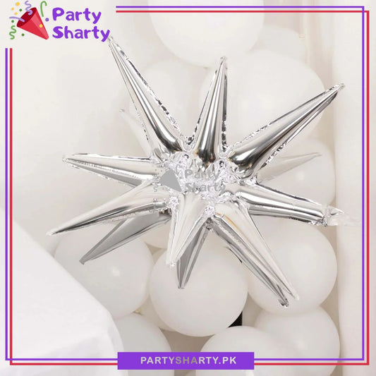 22inches Silver Exploding Stars Foil Balloon Birthday Party Wedding Decorations