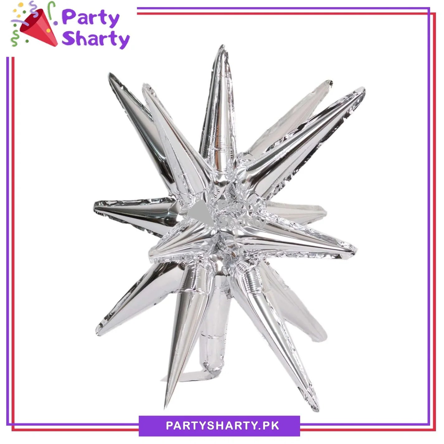 22inches Silver Exploding Stars Foil Balloon Birthday Party Wedding Decorations