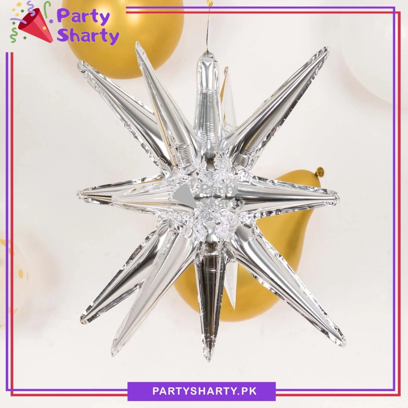 22inches Silver Exploding Stars Foil Balloon Birthday Party Wedding Decorations