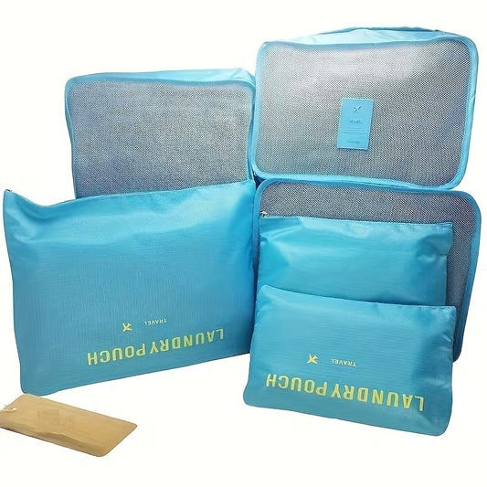 6 Pcs Travel Storage Bag Set – Suitcase Categorized Storage Bags 🧳✨