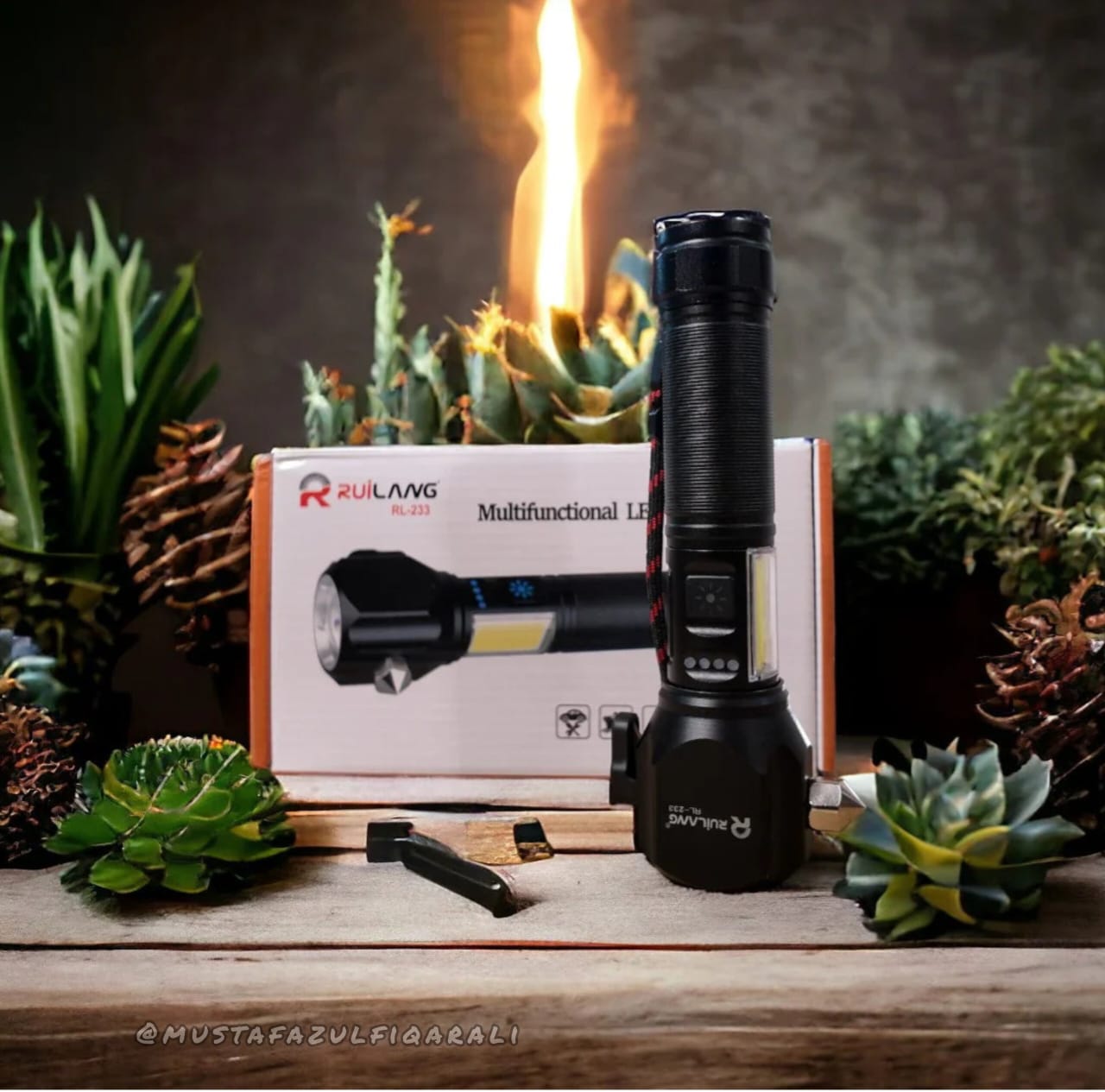 Ruilang RL-233 High Power Multifunctional Rechargeable LED Torch – Exclusive at Findsy.pk G BG B