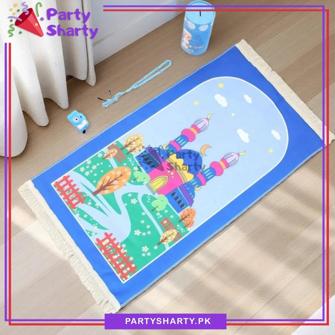4pcs/Set Premium Kids Prayer Mat Gift Set with Matching Storage Tube & Digital Tasbih For Giveaways