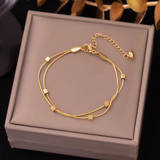 Double Layer Dice Bracelet – Stainless Steel | Premium Quality | Tarnish-Free