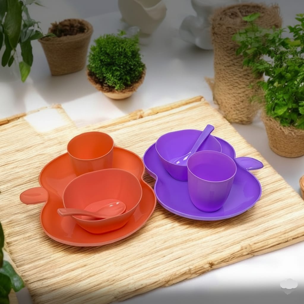 4 In 1 Kids Plastic Dinner Set 🍽️👶