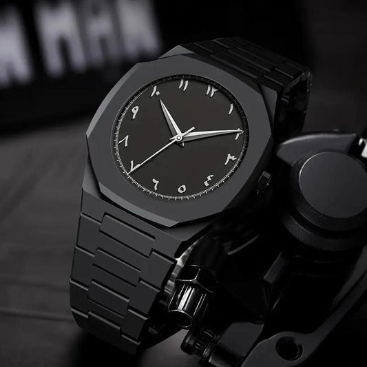 Men's Black Quartz Watch - 1 Pc