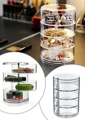 1 Pc Multi-Layer Transparent Rotation Jewelry Box