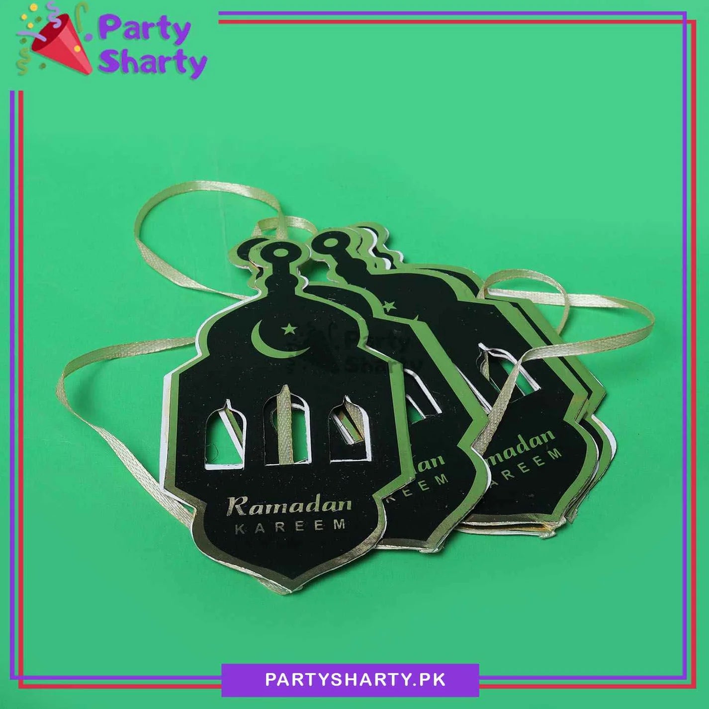 Black Lantern Shaped Ramadan Kareem Bunting for Ramadan Mubarak & Iftar Party Decoration And Celebration