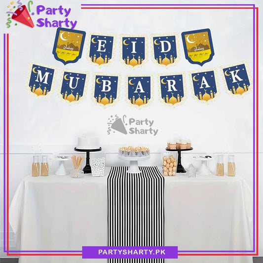 Eid Mubarak Card Banner Bunting For Eid Celebration and Decoration