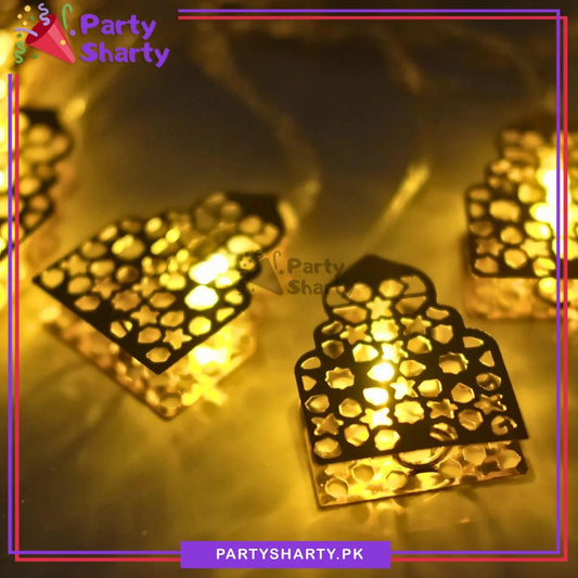 Electric Operated Ramadan / Eid Festive Led Metal String Lights For Ramadan Decoration