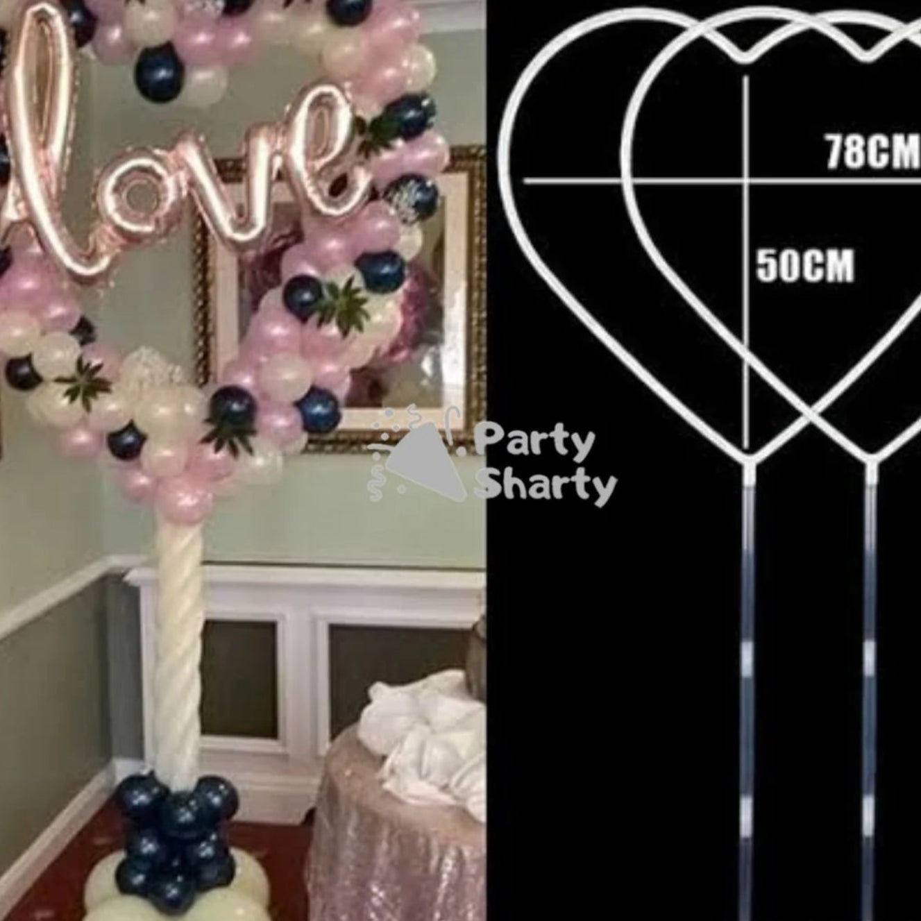 Heart Shaped Balloon Stand For Birthday, Anniversary, Wedding Decoration Reusable for any occasions Party Decorations