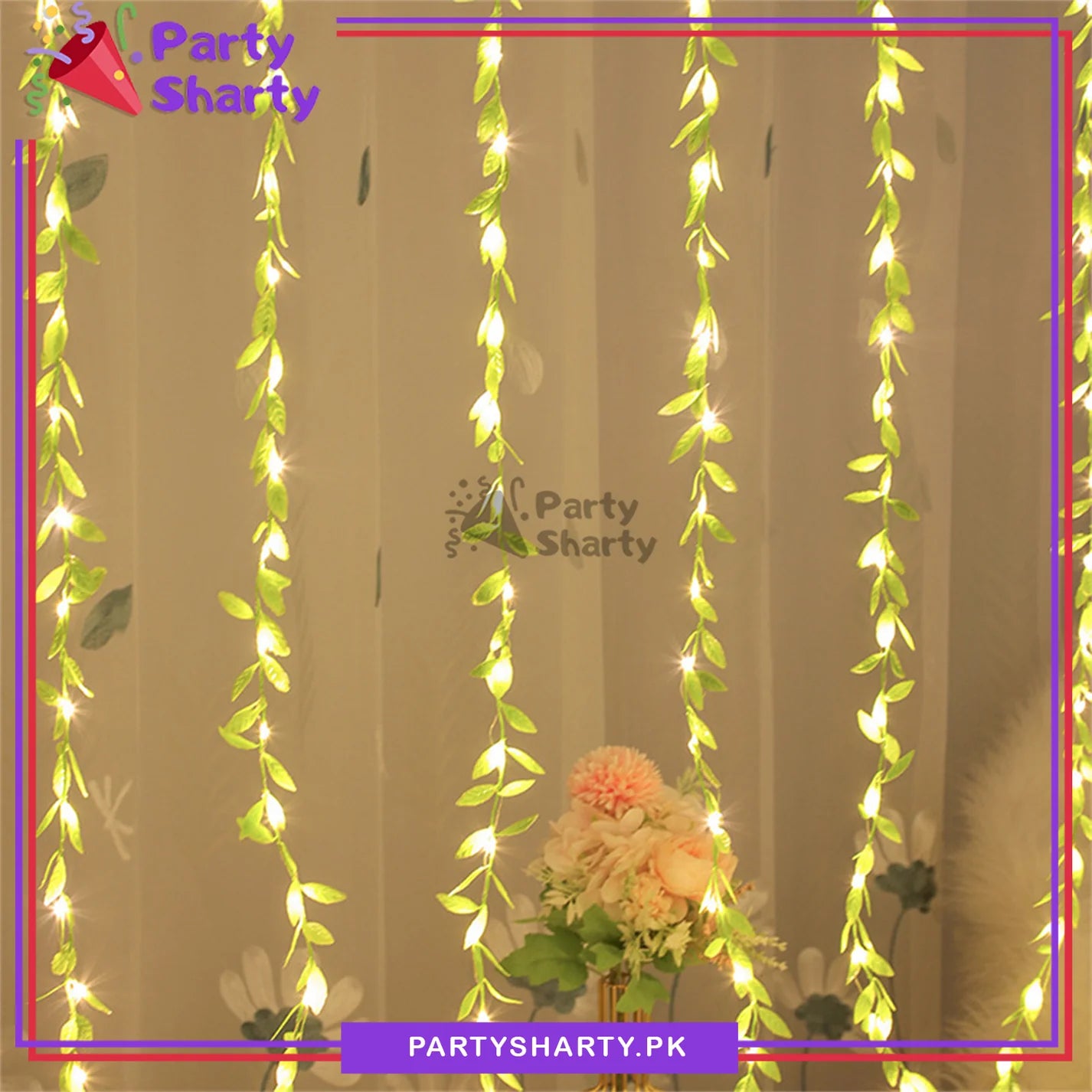 Leaves LED Icicle Fairy Light Curtain Lights Electric Operated for Party Celebration & Home Decorations