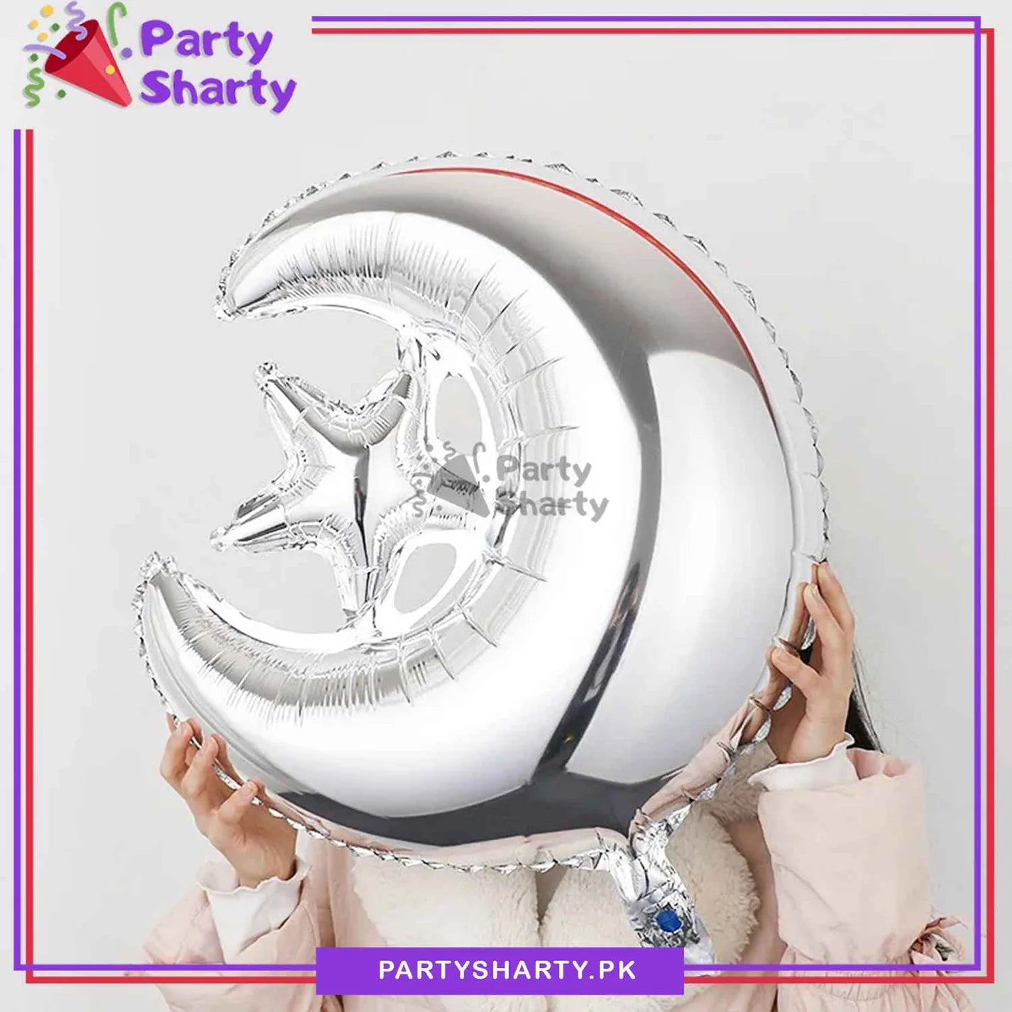 Crescent Moon Star Foil Balloon For Ramadan Iftar Party Decoration and Celebration