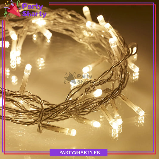 Electric Operated Still Fairy Lights - 18 Feet Length for Home / Party Decoration