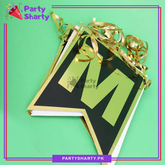 Black with Golden Ramadan Kareem Card Banner For Ramadan Iftar Party Decoration and Celebration