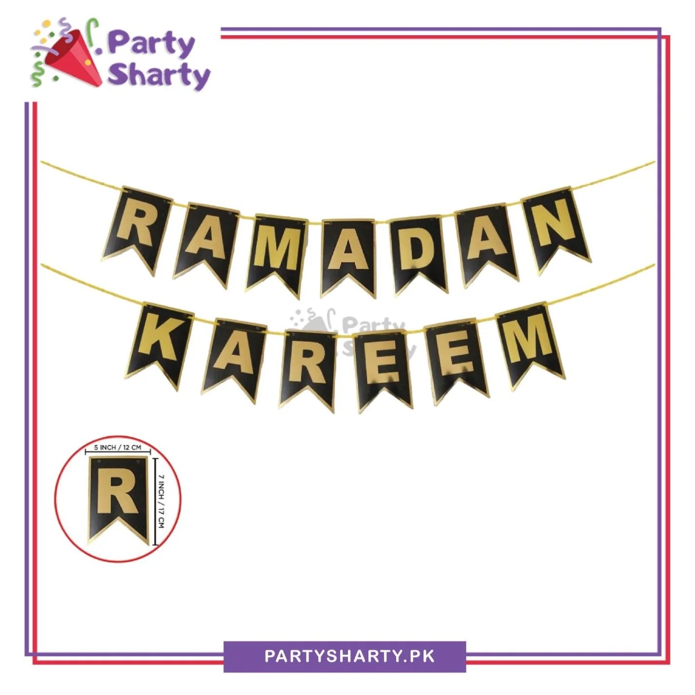 Black with Golden Ramadan Kareem Card Banner For Ramadan Iftar Party Decoration and Celebration