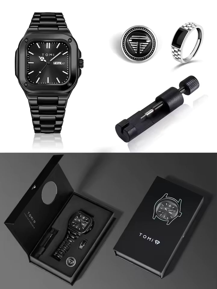 TOMI T-306 Chain Watch – Square Dial Business Style | Findsy.pk
