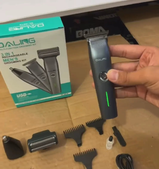 3 In 1 Rechargeable Hair Clipper, Shaver & Beard Styling Machine | Findsy.pk