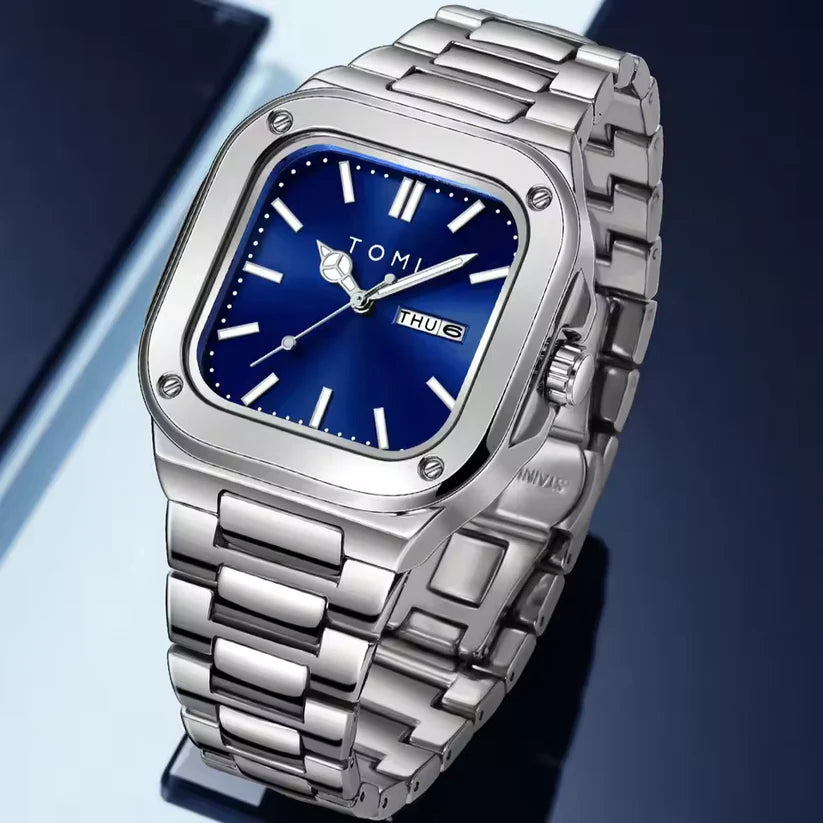 TOMI T-306 Chain Watch – Square Dial Business Style | Findsy.pk