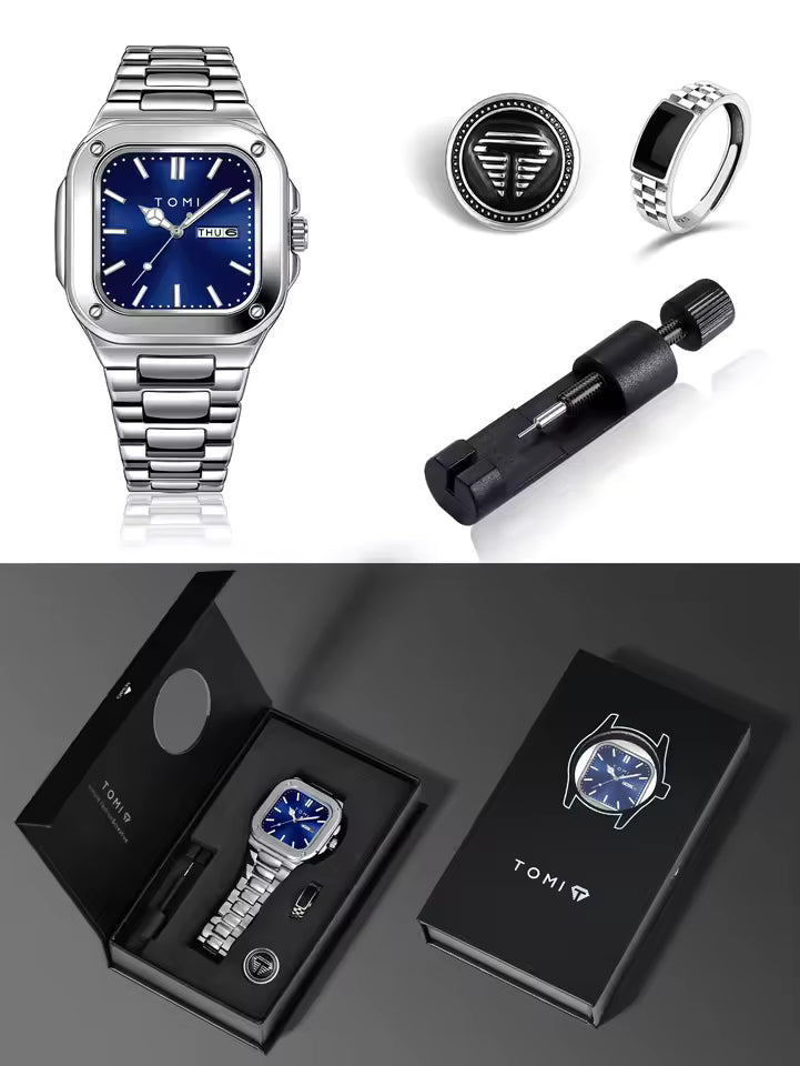 TOMI T-306 Chain Watch – Square Dial Business Style | Findsy.pk