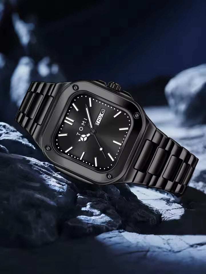 TOMI T-306 Chain Watch – Square Dial Business Style | Findsy.pk
