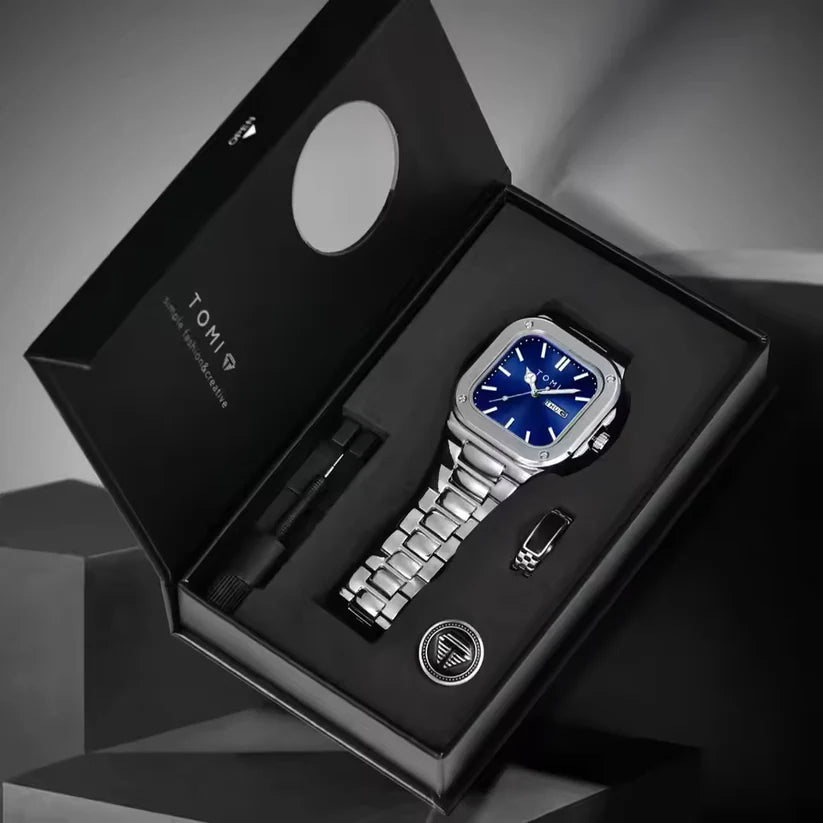 TOMI T-306 Chain Watch – Square Dial Business Style | Findsy.pk