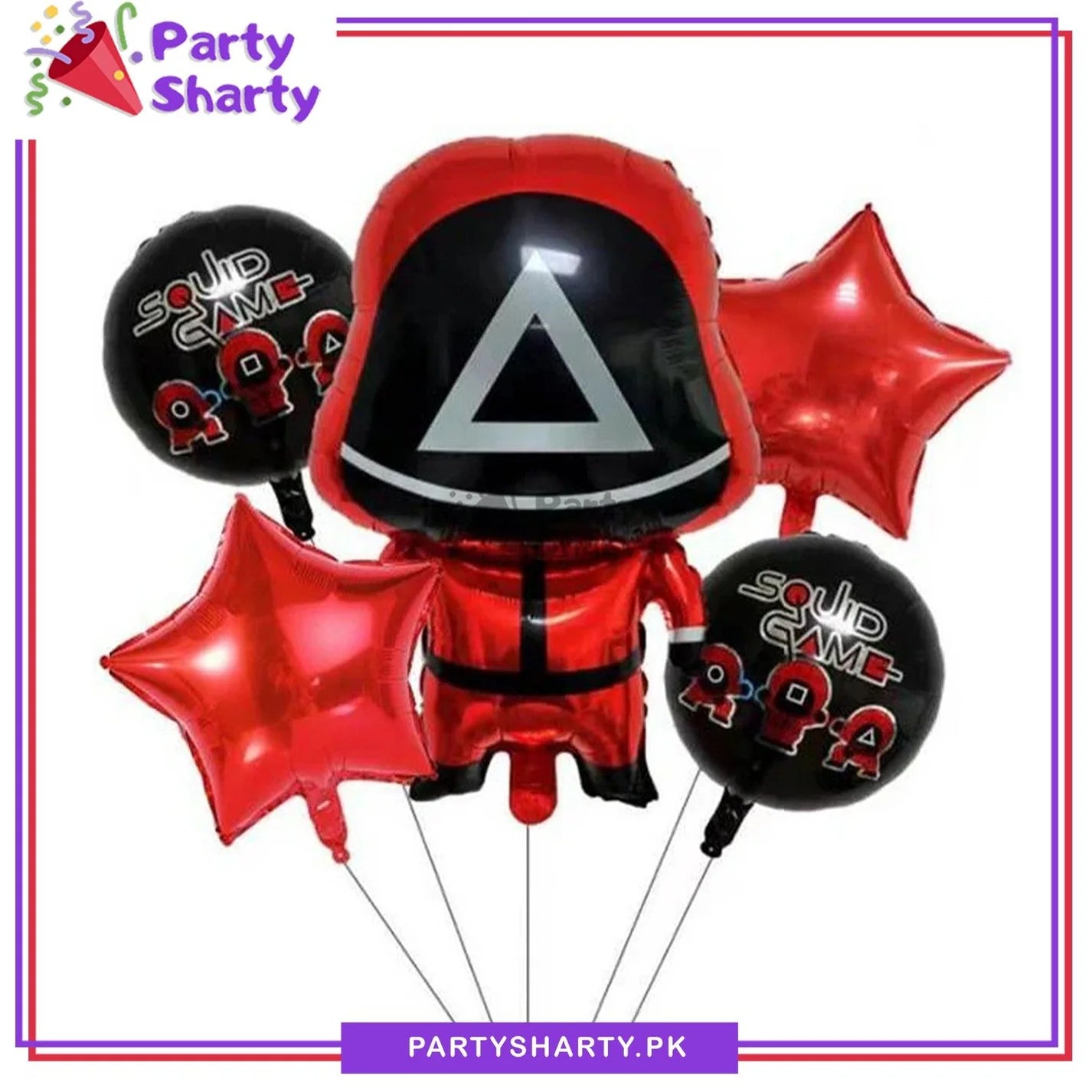 Squid Game Foil Balloon Set - 5 Pieces