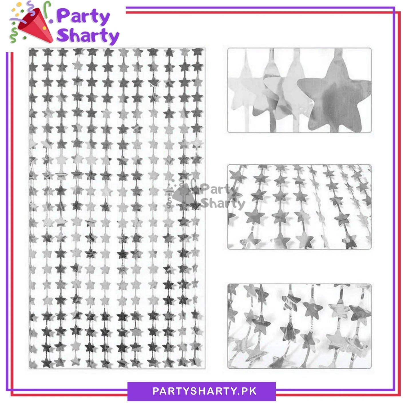 Star Shaped Fringes / Foil Curtains Best for Back Drop Wall Decoration for Birthday and Parties Celebration