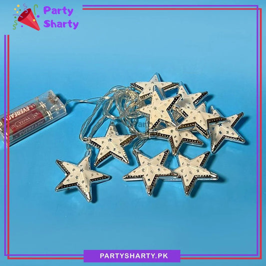 2AA Battery Operated 10 Star Warm LED Fairy Light For Ramadan & Eid Decoration