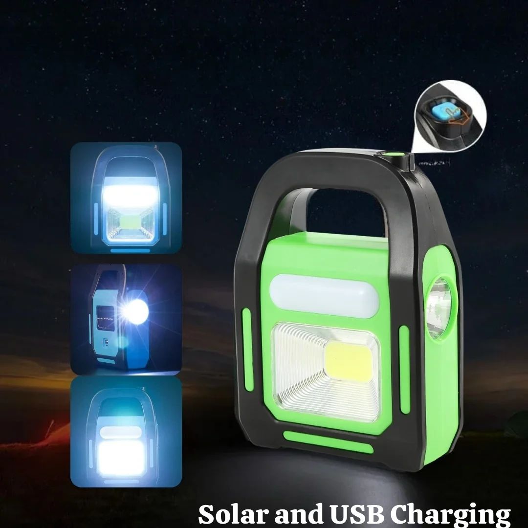 3in1 Solar Rechargeable Handy Lamp – 3 Light Modes with Built-in Power Bank (Mix Colour) | Findsy.pk