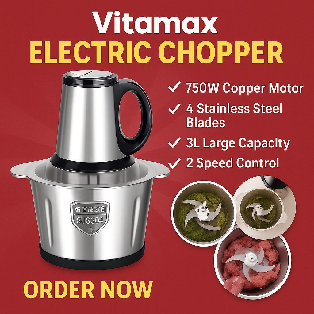 Vitamix 4-Blades Chopping Machine – 3 Litres 750W, 3 Speed with Plastic Knife & Dryer (With Box) | Findsy.pk