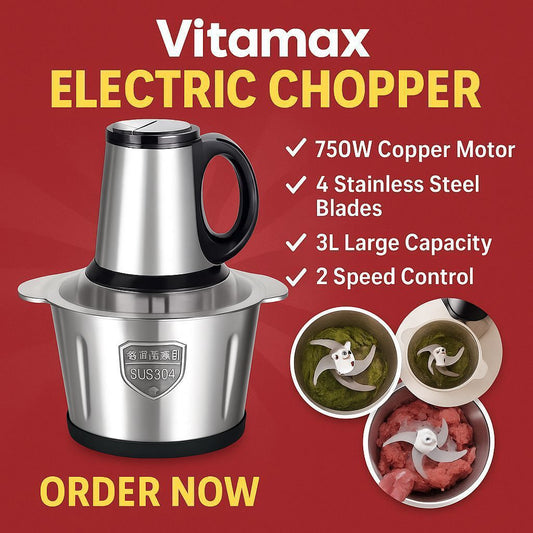 Vitamix 4-Blades Chopping Machine – 3 Litres 750W, 3 Speed with Plastic Knife & Dryer (With Box) | Findsy.pk