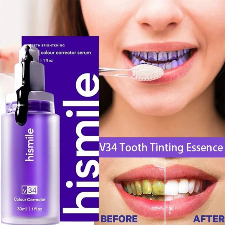 HISMILE V34 Purple Teeth Whitening Toothpaste – Deep Stain Removal & Gum Care | Findsy.pk