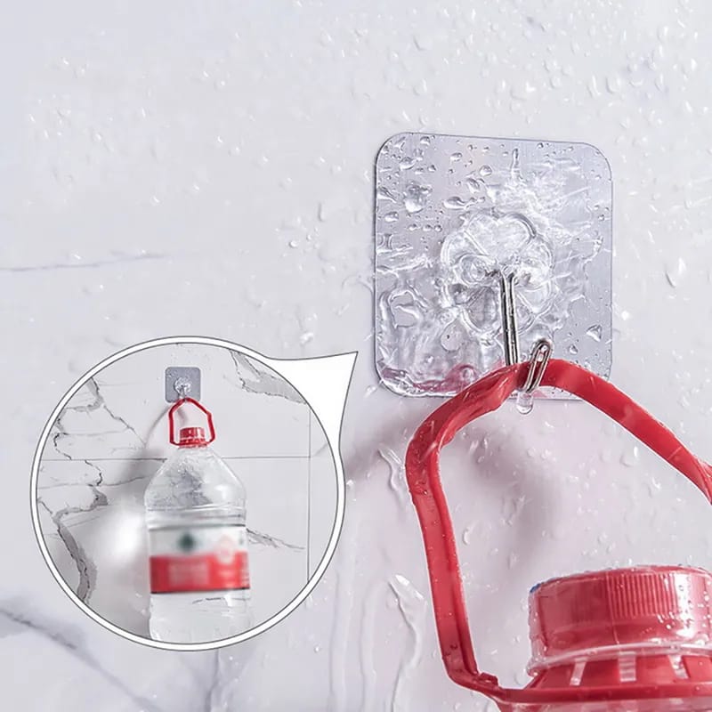 Pack Of 10 - Self Adhesive Transparent Wall Hook