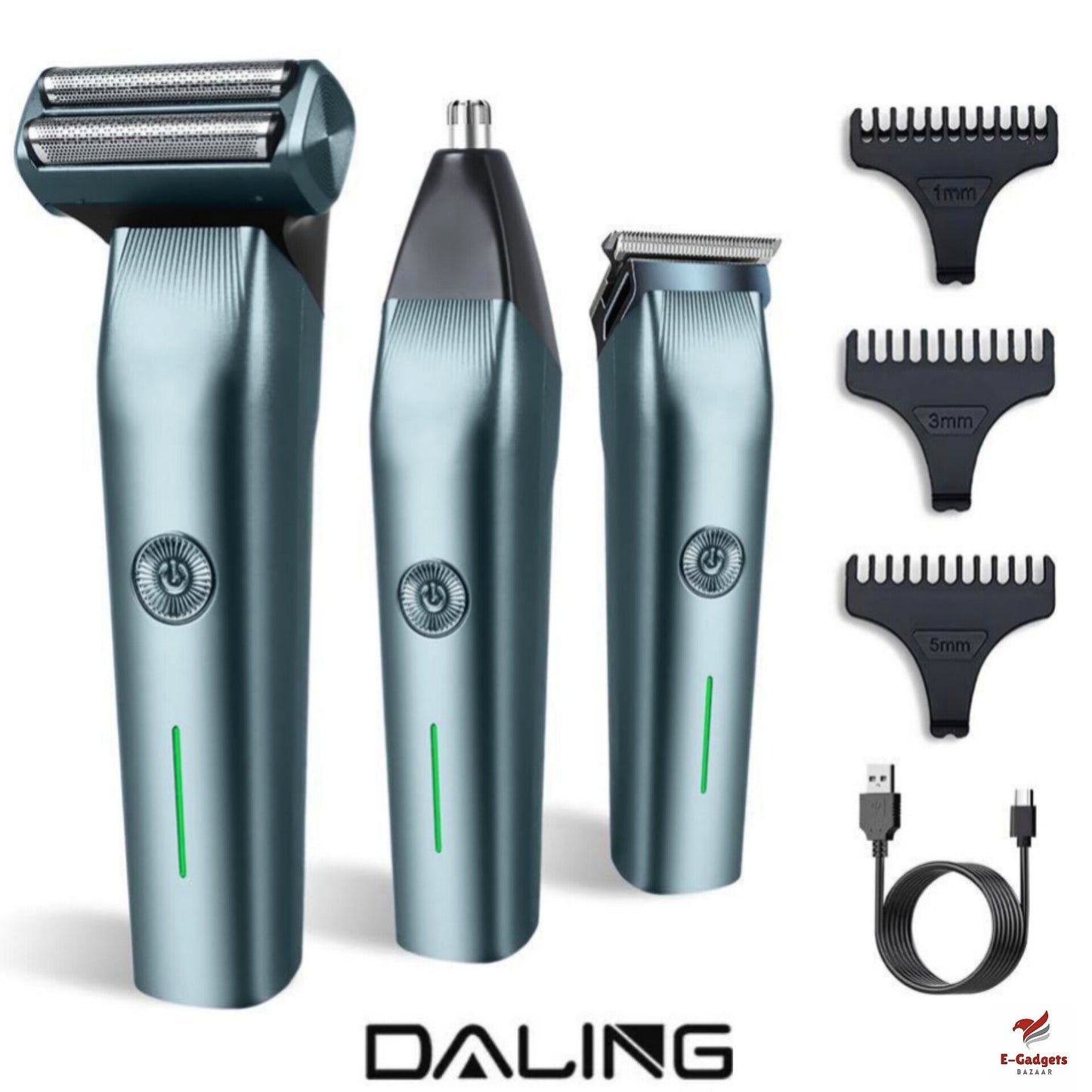3 In 1 Rechargeable Hair Clipper, Shaver & Beard Styling Machine | Findsy.pk