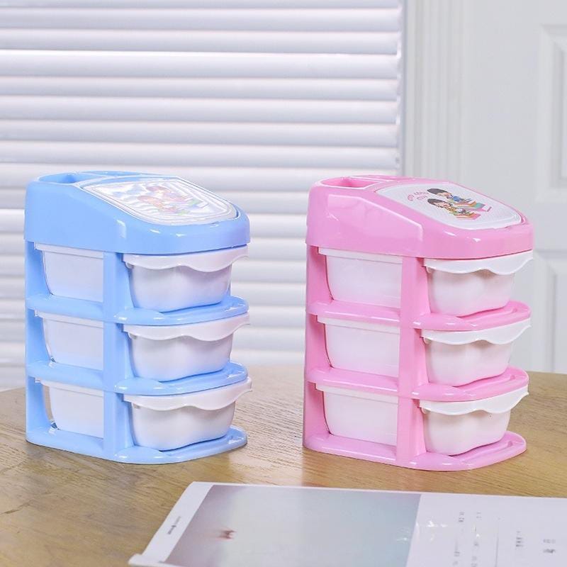 3 Drawer Desktop Storage Box  Random Colors